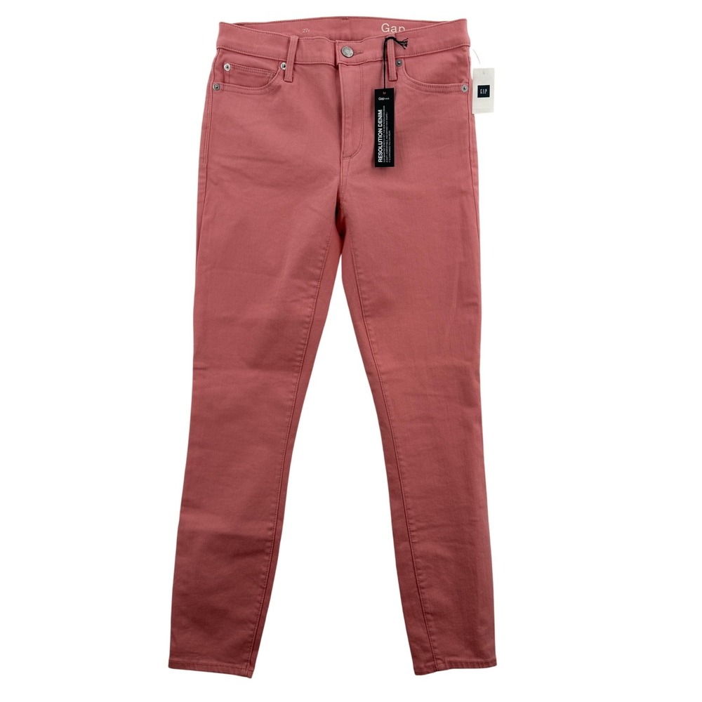 Gap Jeans Womens 27 Pink Resolution Denim 1969 Skinny Stretch Mid Rise Ankle NWT